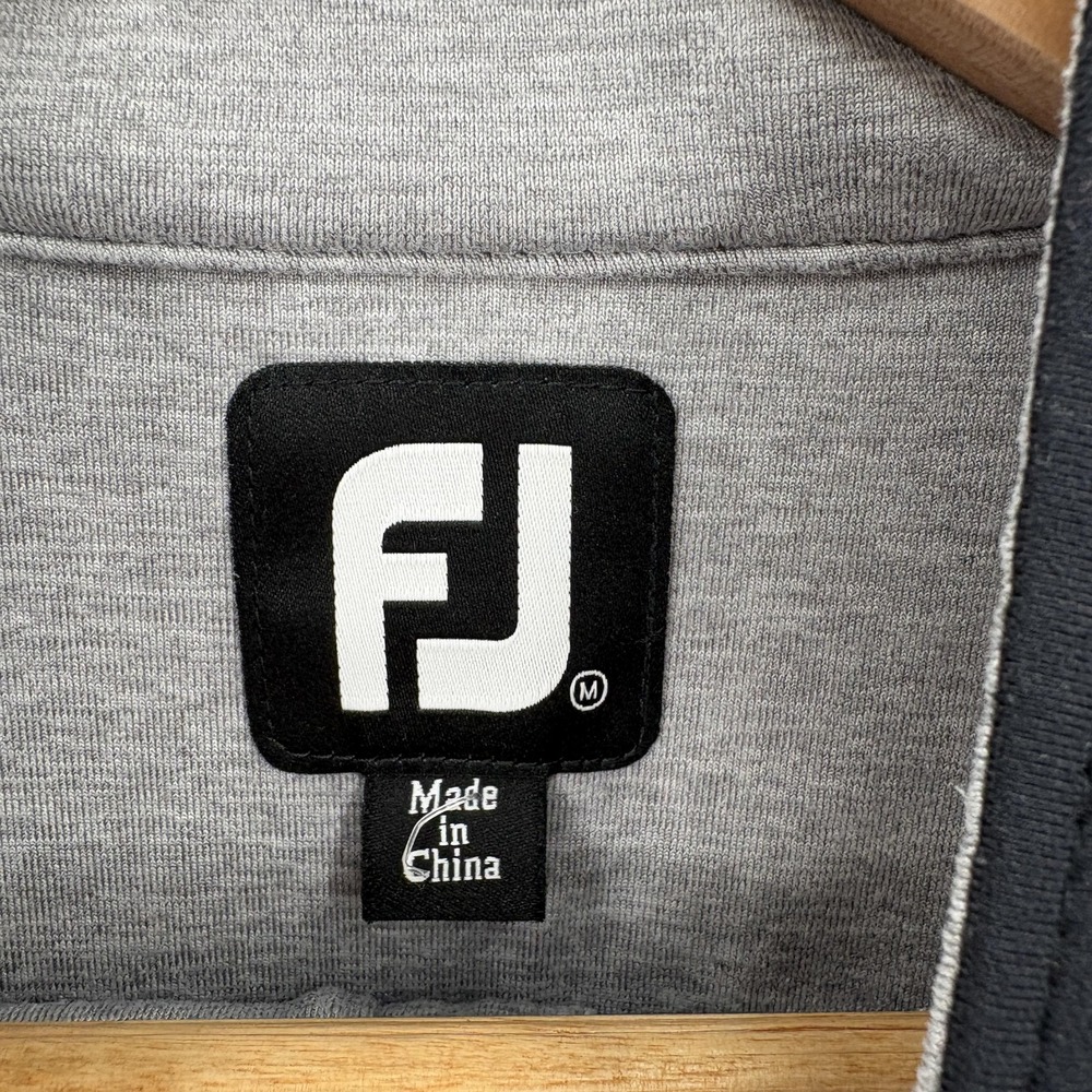 FootJoy Pullover Mens Medium Gray Black Quarter Zip Golf Mock Neck Briar Ridge - Picture 3 of 11